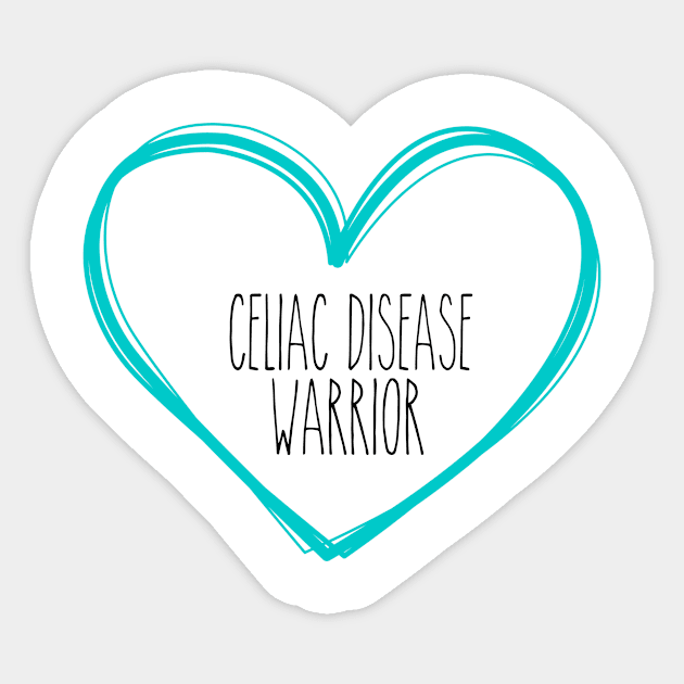 Celiac Disease Warrior Heart Support Sticker by MerchAndrey